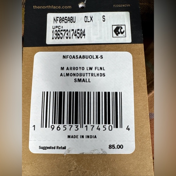 The North Face Shirt Men S Flannel Plaid Orange Multi  Organic Fiber Outdoor NWT - Picture 11 of 15